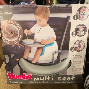 Bumbo seat for baby, greige limited addition. Brand new never opened